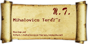 Mihalovics Teréz névjegykártya