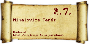 Mihalovics Teréz névjegykártya