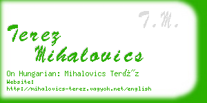 terez mihalovics business card